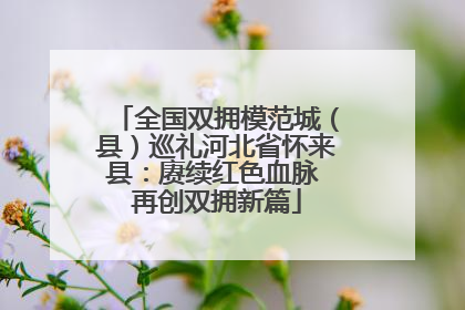 全国双拥模范城（县）巡礼河北省怀来县：赓续红色血脉 再创双拥新篇
