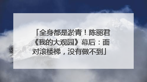 全身都是淤青！陈丽君《我的大观园》幕后：面对滚楼梯，没有做不到