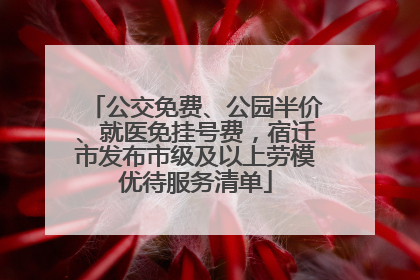 公交免费、公园半价、就医免挂号费，宿迁市发布市级及以上劳模优待服务清单
