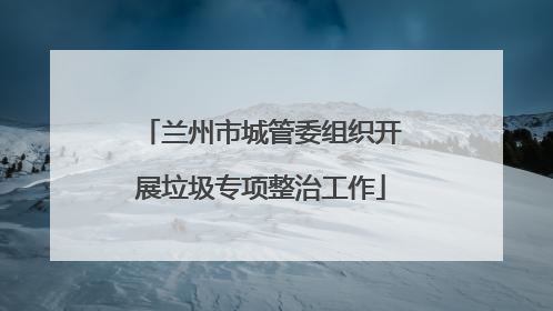 兰州市城管委组织开展垃圾专项整治工作