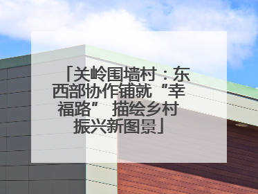 关岭围墙村：东西部协作铺就“幸福路” 描绘乡村振兴新图景
