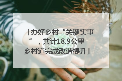 办好乡村“关键实事”，共计18.9公里乡村道完成改造提升