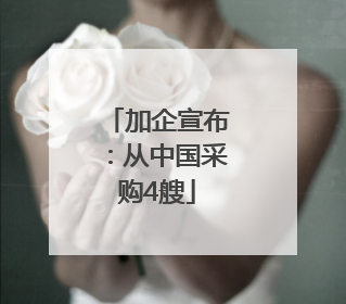 加企宣布：从中国采购4艘