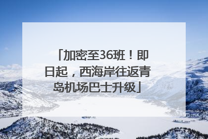 加密至36班！即日起，西海岸往返青岛机场巴士升级