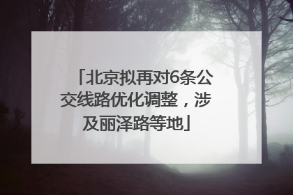 北京拟再对6条公交线路优化调整，涉及丽泽路等地