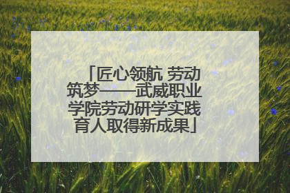 匠心领航 劳动筑梦——武威职业学院劳动研学实践育人取得新成果