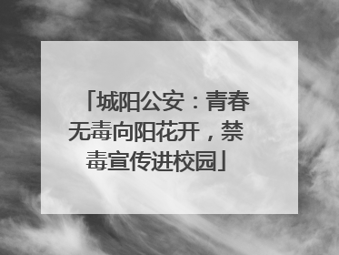 城阳公安：青春无毒向阳花开，禁毒宣传进校园