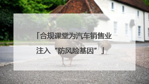 合规课堂为汽车销售业注入“防风险基因”