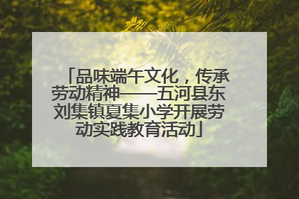 品味端午文化，传承劳动精神——五河县东刘集镇夏集小学开展劳动实践教育活动