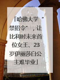 哈佛大学“禁招令”，让比利时未来首位女王、23岁伊丽莎白公主难毕业