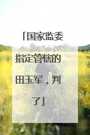 国家监委指定管辖的田玉军，判了