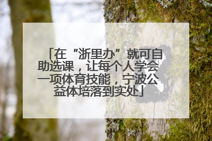 在“浙里办”就可自助选课，让每个人学会一项体育技能，宁波公益体培落到实处