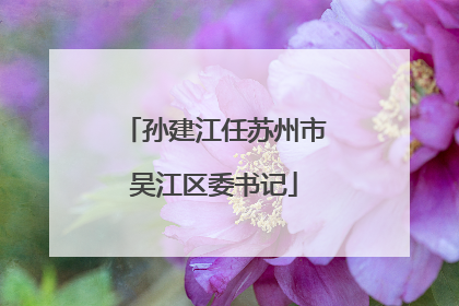 孙建江任苏州市吴江区委书记