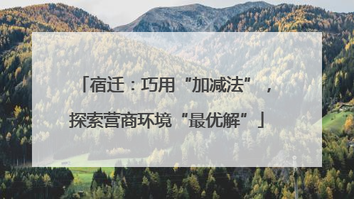 宿迁：巧用“加减法”，探索营商环境“最优解”