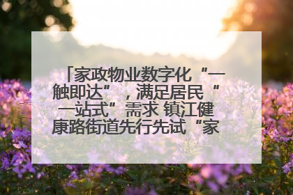 家政物业数字化“一触即达”，满足居民“一站式”需求 镇江健康路街道先行先试“家门口”便民小程序