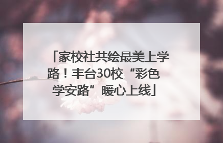 家校社共绘最美上学路！丰台30校“彩色学安路”暖心上线