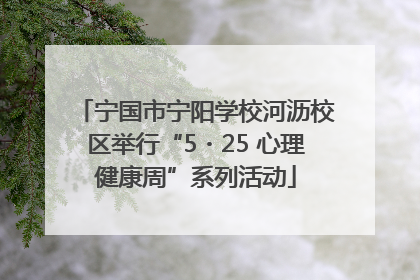 宁国市宁阳学校河沥校区举行“5・25 心理健康周”系列活动