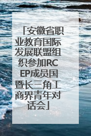 安徽省职业教育国际发展联盟组织参加RCEP成员国暨长三角工商界青年对话会