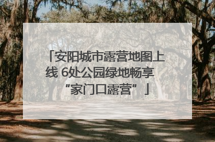 安阳城市露营地图上线 6处公园绿地畅享“家门口露营”