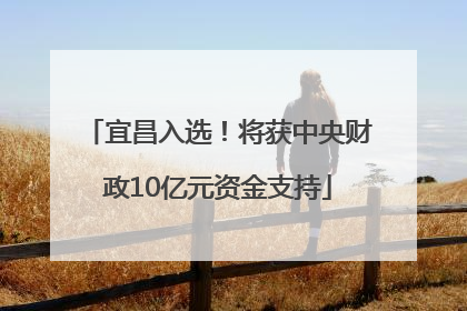 宜昌入选！将获中央财政10亿元资金支持