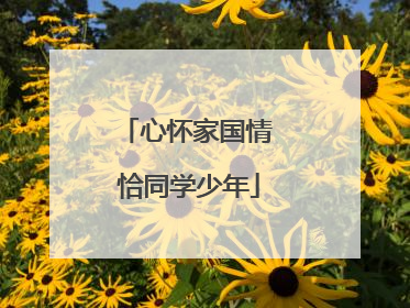 心怀家国情 恰同学少年