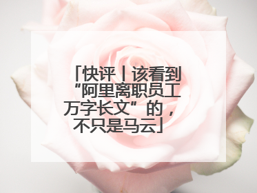 快评丨该看到“阿里离职员工万字长文”的，不只是马云
