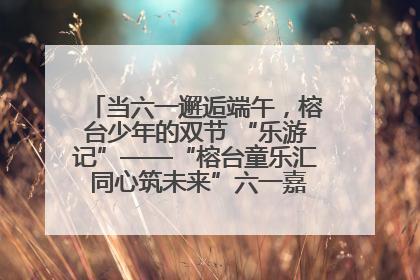 当六一邂逅端午，榕台少年的双节 “乐游记”——“榕台童乐汇 同心筑未来”六一嘉年华活动顺利举行