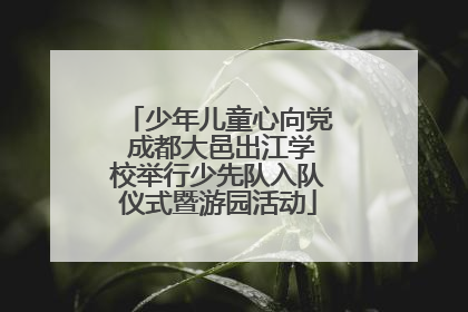 少年儿童心向党 成都大邑出江学校举行少先队入队仪式暨游园活动