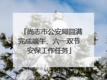 尚志市公安局圆满完成端午、六一双节安保工作任务
