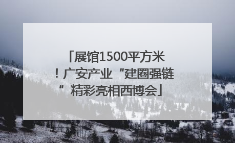 展馆1500平方米！广安产业“建圈强链”精彩亮相西博会