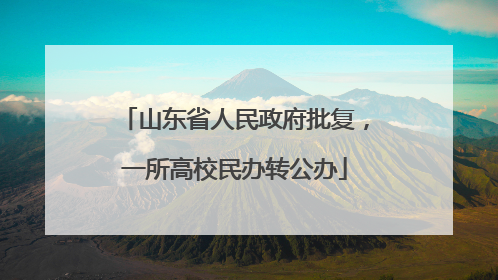 山东省人民政府批复，一所高校民办转公办