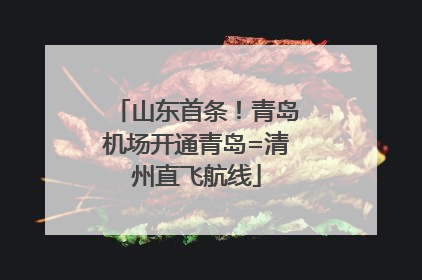 山东首条！青岛机场开通青岛=清州直飞航线