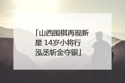 山西围棋再现新星 14岁小将行泓丞斩金夺银