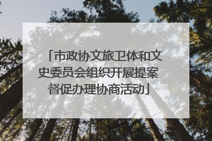 市政协文旅卫体和文史委员会组织开展提案督促办理协商活动