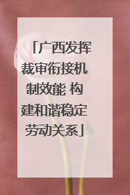 广西发挥裁审衔接机制效能 构建和谐稳定劳动关系
