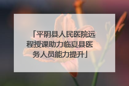 平阴县人民医院远程授课助力临夏县医务人员能力提升