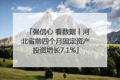 强信心 看数据丨河北省前四个月固定资产投资增长7.1%