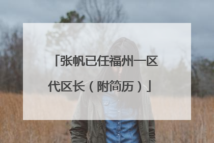 张帆已任福州一区代区长（附简历）