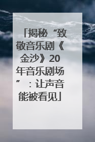 揭秘“致敬音乐剧《金沙》20年音乐剧场”：让声音能被看见