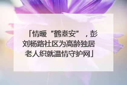 情暖“鹤耋安”，彭刘杨路社区为高龄独居老人织就温情守护网