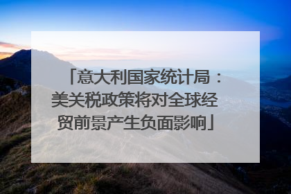 意大利国家统计局：美关税政策将对全球经贸前景产生负面影响