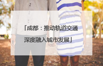 成都：推动轨道交通深度融入城市发展