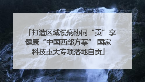 打造区域慢病协同“贡”享健康“中国西部方案” 国家科技重大专项落地自贡