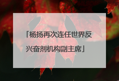 杨扬再次连任世界反兴奋剂机构副主席