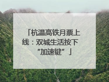 杭温高铁月票上线：双城生活按下“加速键”