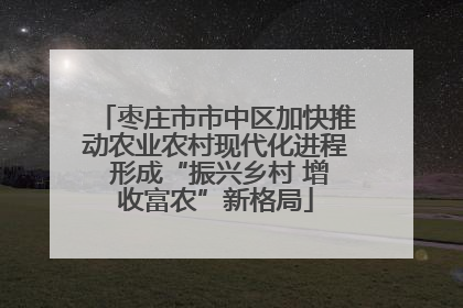 枣庄市市中区加快推动农业农村现代化进程 形成“振兴乡村 增收富农”新格局