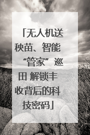无人机送秧苗、智能“管家”巡田 解锁丰收背后的科技密码