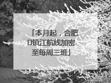 本月起，合肥⇋镇江航线加密至每周三班