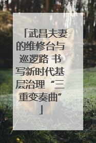 武昌夫妻的维修台与巡逻路 书写新时代基层治理“三重变奏曲”