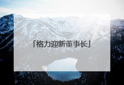 格力迎新董事长